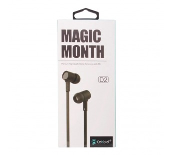 Проводные наушники с микрофоном внутриканальные Celebrat D2 (повр.уп.) Jack 3,5  (black) (219388)#1988138
