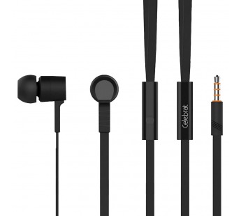 Проводные наушники с микрофоном внутриканальные Celebrat D2 (повр.уп.) Jack 3,5  (black) (219388)#1988133