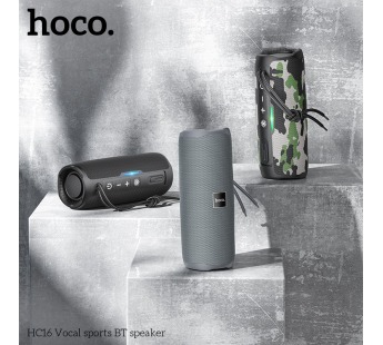 Портативная колонка Hoco HC16 (Bluetooth/USB/TF/AUX/FM/5Вт) серая#1884160