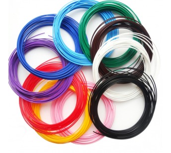Набор PLA пластика 3метра, 1.75 мм для 3D Ручки (10 цветов)#2100810