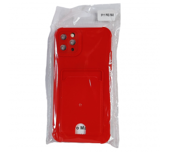 Чехол для iPhone 11 Pro Max с отделением для карт Card Case красный#2053656