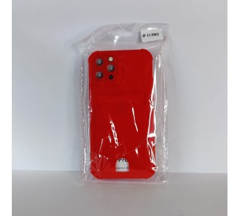 Чехол для iPhone 11 Pro с отделением для карт Card Case красный#1886661