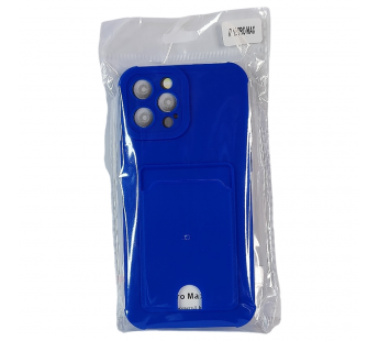 Чехол для iPhone 12 Pro Max с отделением для карт Card Case синий#2053650