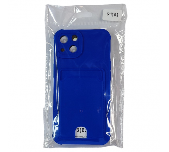 Чехол для iPhone 13 с отделением для карт Card Case синий#2035450