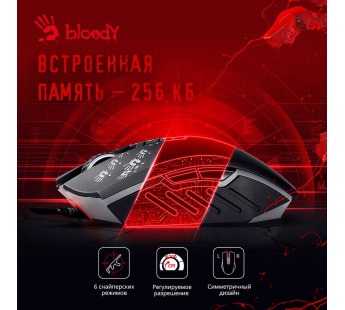 Мышь A4Tech Bloody A60 черный оптическая (6200dpi) USB3.0 (8but) [05.06], шт#1884582