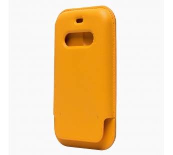 Чехол-конверт - SM001 кожаный SafeMag для "Apple iPhone 12 Pro Max" (повр. уп.) (golden oran(219392)#1885244