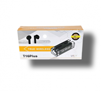 Наушники Bluetooth T16 PLUS, в кейсе для зарядки, сенсорные, цвет белый#1886018