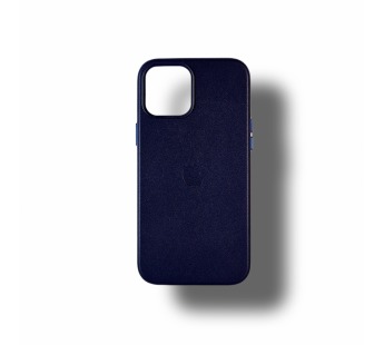 Чехол-накладка для iPhone 14 кожаный Magsafe, синий#1886343