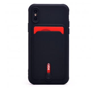 Чехол-накладка SC304 с картхолдером для Apple iPhone X/iPhone XS (black) (218015)#1888802