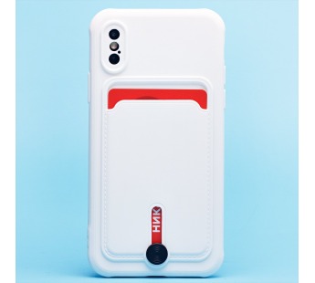 Чехол-накладка - SC304 с картхолдером для "Apple iPhone X/iPhone XS" (white) (218016)#1888801