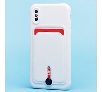 Чехол-накладка - SC304 с картхолдером для "Apple iPhone X/iPhone XS" (white) (218016)#1888973
