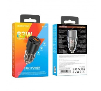 Адаптер автомобильный BOROFONE BZ20 PD 20+QC 3.0 38W (черный)#2079668