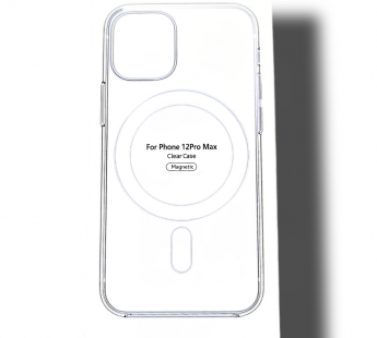 Чехол для iPhone 12 Pro Max Magsafe прозрачный, в упаковке#1897019