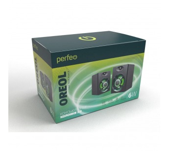 Колонки Perfeo 2.0 "OREOL", мощность 2х3 Вт, LED подсветка 7 цв., чёрн, USB#1888220