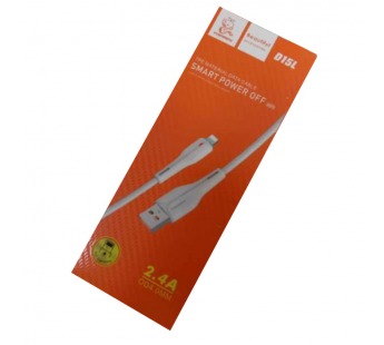 Кабель USB - Lightning DENMEN D15L (2.4A/1m) белый#2042648