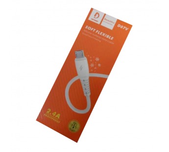 Кабель USB - Micro USB DENMEN D07V (2.4A/1m) белый#2042650