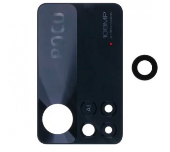 Стекло камеры для Xiaomi Poco X4 Pro 5G (2201116PG) Черный#2077459