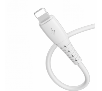 USB кабель шт.USB (A) - шт.Lightning 1,0м, 2,4A, силикон, белый GP07L "GoPower"#1891220