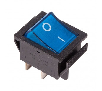 Выключатель клавишный 250V 16А (4с) ON-OFF синий с подсветкой (RWB-502, SC-767, IRS-201-1) "Rexant"#2135635