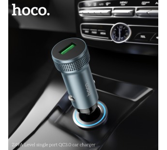 Адаптер автомобильный Hoco Z49A (18W/QC3.0/кабель Micro USB) серый#1891330