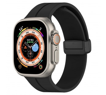 Ремешок - ApW29 Apple Watch 42/44/45мм силикон на магните (black) (218408)#2004437