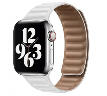 Ремешок - ApW31 Apple Watch 42/44/45мм экокожа на магните (white) (218811)#1945953