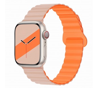 Ремешок - ApW32 Apple Watch 42/44/45/49 мм силикон на магните (sand pink/orange) (218882)#1945960