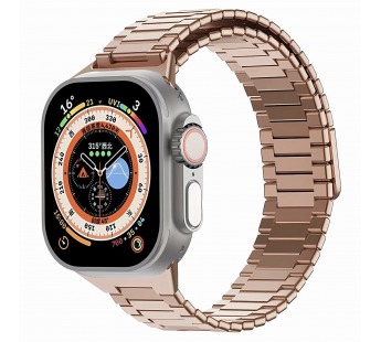 Ремешок - ApW33 Apple Watch 42/44/45/49 мм металл на магните (rose gold) (218913)#2004046