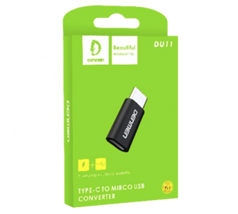 Переходник DENMEN DU11 Micro USB - Type C (черный)#2111814