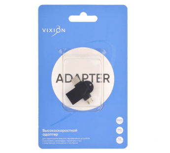 Адаптер VIXION AD74 Type-C - microUSB (черный)#1940866