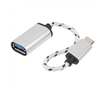 Адаптер VIXION AD75 USB - Type-C с проводом (серебро)#2111819