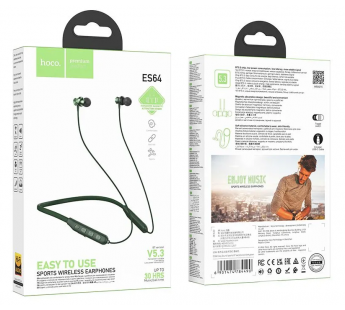 Спортивные Bluetooth-наушники HOCO ES64 (30ч/200mAh) зеленые#1893049
