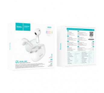 Беспроводные наушники Hoco EW29 TWS (5 ч/400 mAh) белые#1892964