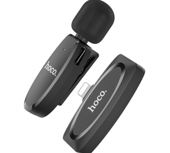 Микрофон потоковый беспроводной Hoco L15 (микрофон+ресивер для Iphone) черный#1894642