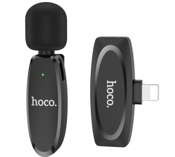 Микрофон потоковый беспроводной Hoco L15 (микрофон+ресивер для Iphone) черный#1894648