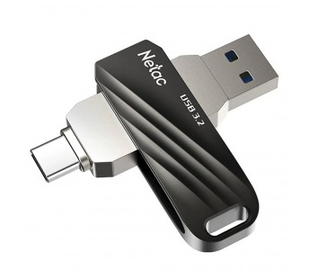 Флэш накопитель USB 256 Гб Netac US11 Dual (USB 3.0+ Type C) (black/silver) (219895)#1908742
