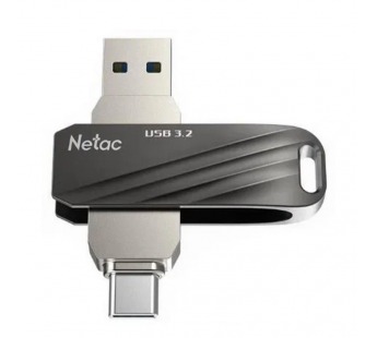 Флэш накопитель USB 64 Гб Netac US11 Dual (USB 3.0+ Type C) (black/silver) (219894)#1895542
