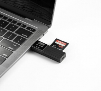 КартРидер XO DK05B 2в1 (Micro SD/SD) USB3.0 черный#1895309