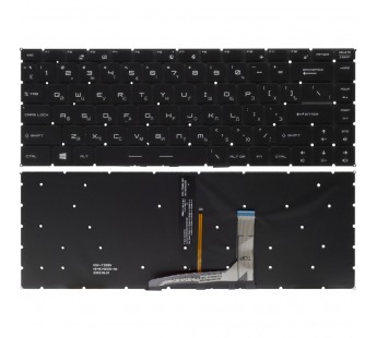 Клавиатура для MSI PS63 Modern 8RC черная c белой подсветкой#1895478