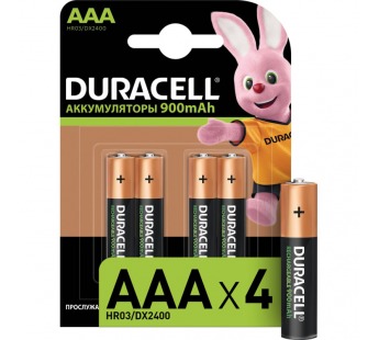 Аккумулятор AAA Duracell HR03 (850/900) mAh (4-BL) (4/40/15000) (219812)#1895952