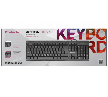 Клавиатура DEFENDER  Action HB-719 RU,черный,мультимедиа#1970524