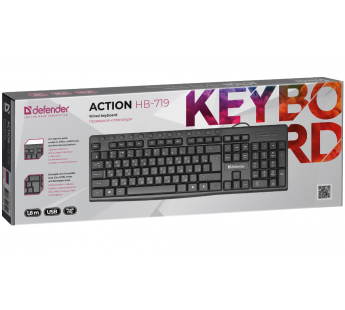 Клавиатура DEFENDER  Action HB-719 RU,черный,мультимедиа#1970522