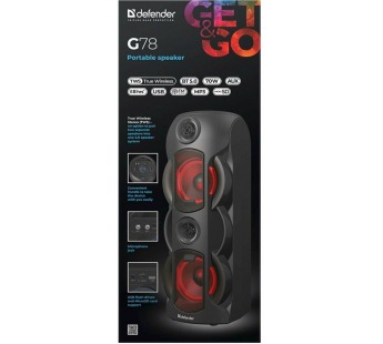 Портативная акустика DEFENDER G78 70Вт, BT/FM/TF/USB/MIC/Light#1896716