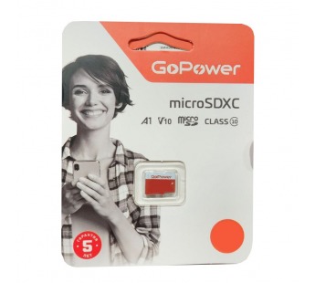 Карта памяти MicroSD 32GB GoPower Class10 UHS-I (U3) 80 МБ/сек V10 без адаптера#2117153