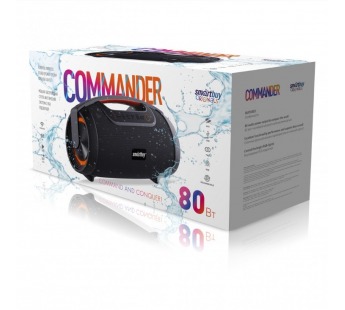 Портативная колонка SMARTBUY COMMANDER (80Вт/Bluetooth/USB) черная#2022375