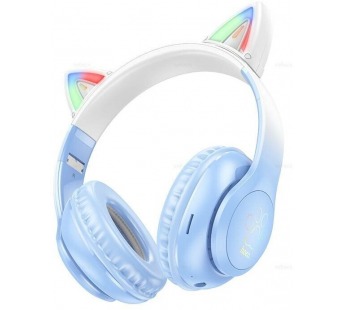 Накладные Bluetooth-наушники HOCO W42 Cat Ear голубой#1898099