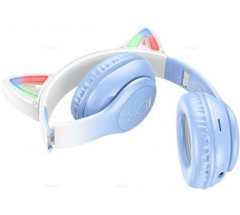Накладные Bluetooth-наушники HOCO W42 Cat Ear голубой#1898100