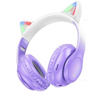 Наушники полноразмерные Bluetooth HOCO W42 Cat Ear фиолетовый#1898097