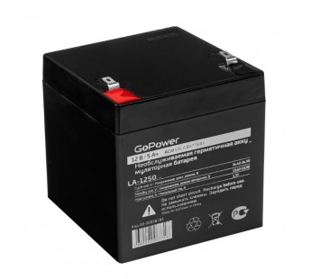 Аккумулятор свинцово-кислотный 12V,  5,0 Ah LA-1250 "GoPower"#2025275