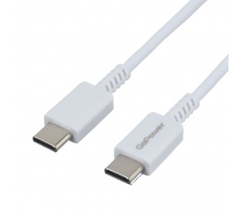 USB кабель шт.Type-C - шт.Type-C 1м, 100W, белый GP20TT "GoPower"#2082171